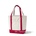 Natural Navy Beach Open Top Boat Tote Canvas -Tasche